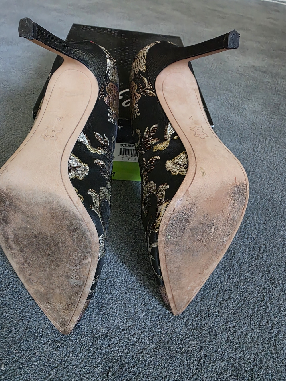 Sam Edelman Hazel Black Floral Jacquard Pointed-Toe Pumps - Black/Multi - Picture 7 of 9